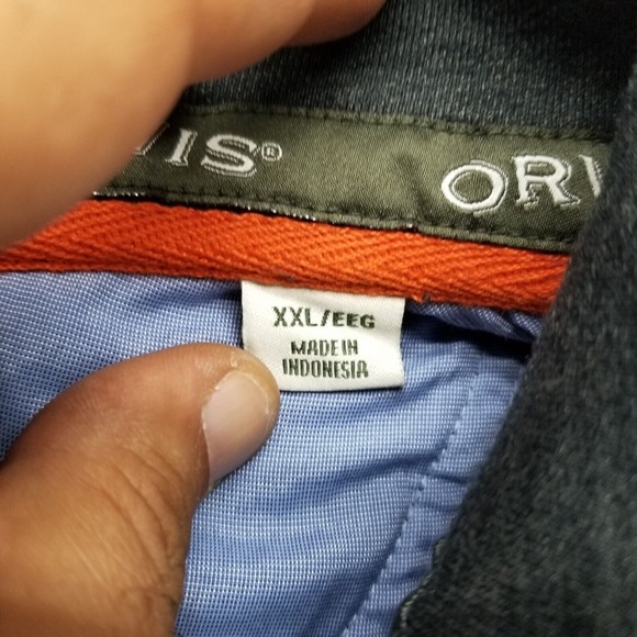 Orvis Sweater Mens 2XL Gray Long Sleeve Pullover Mock Neck Zip Casual - Picture 9 of 13